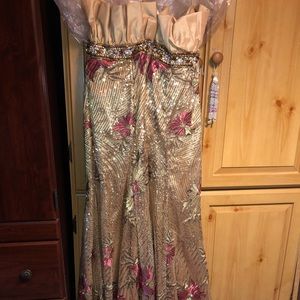 Gold evening gown